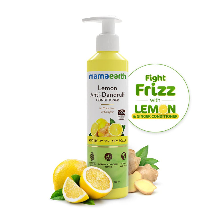 Mamaearth Lemon Anti-Dandruff Conditioner With Lemon & Ginger For Soft & Smooth For All Types Hair 250 Ml