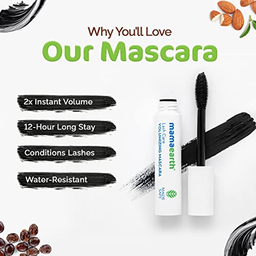 Mamaearth Lash Care Volumizing Mascara with Castor Oil & Almond Oil for 2X Instant Volume - 13 g