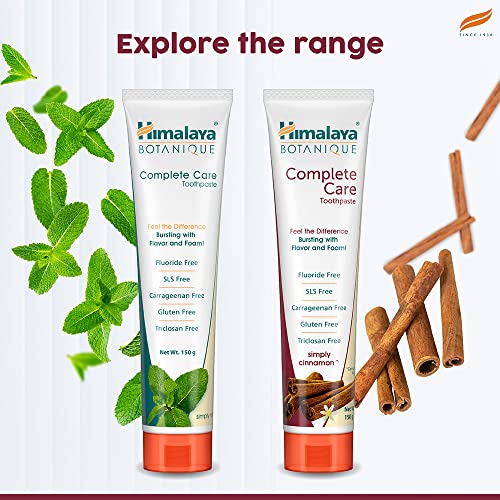 Himalaya Botanique Complete Care Toothpaste - Simply Cinnamon | Free from Fluoride & SLS | For Fresh Breath and Clean Mouth | 150g