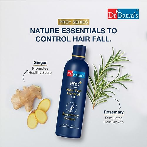 Dr Batra's Pro Hair Fall Control Oil, Scalp nourishment, Enriched with Ginsend & Rosemary extracts, Healthy hair, Suitable for all, Best for Men & Women (200ml)