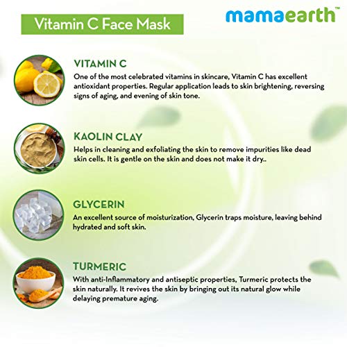 Mamaearth Vitamin C Face Mask With Vitamin C & Kaolin Clay for Skin Illumination - 100 g