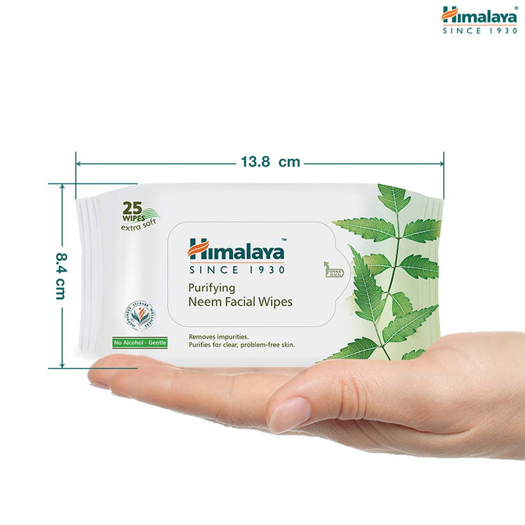 Himalaya Purifying Neem Facial Wipes, 25 Count (Pack Of 2)