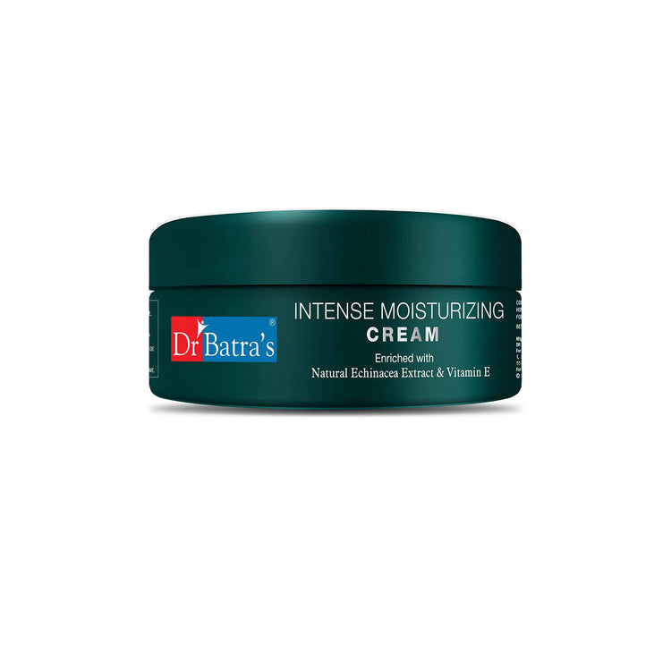 Dr Batra's Intense Moisturizing cream, Enrihced with Echinacea & Vitamin E, Long lasting hydration, Cream for Smooth, Silky & Youthful Skin, Natural glow, Safe to use (100g)