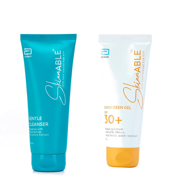 Skinnable Gentle cleanser 100ml with Skinnable Sunscreen SPF 30+, 50gm Combo Pack