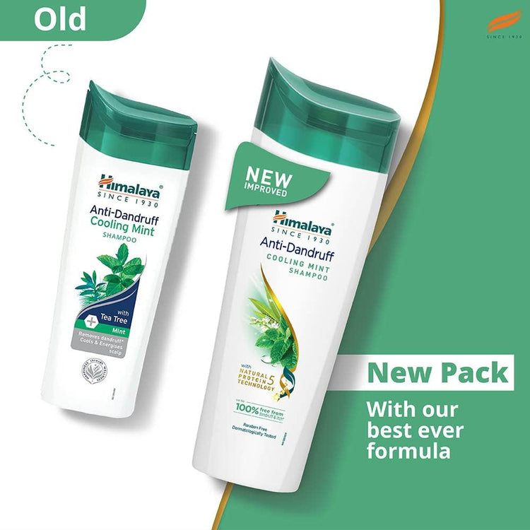 Himalaya Anti-Dandruff Cooling Mint Shampoo, up to 100 relief dandruff and itchy scalp, with Cooling mint and Tea Tree oil ,340ml