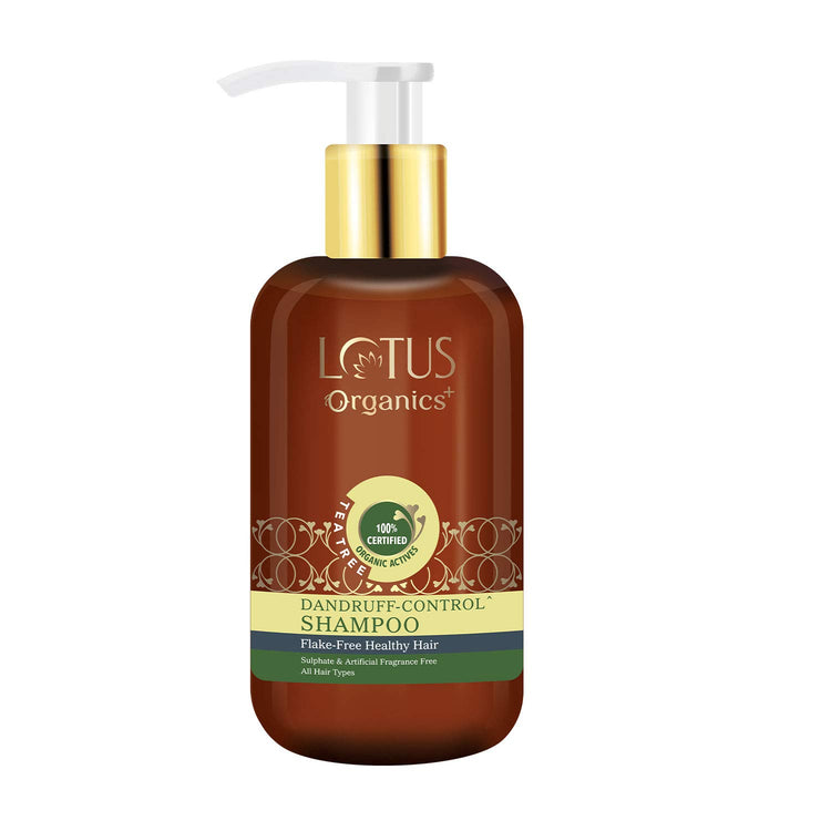 Lotus Organics+ Dandruff Control Shampoo | Tea Tree Oil, Eucalyptus Oil | Anti-Dandruff | Sulphate Free | All Hair Types | 300ml