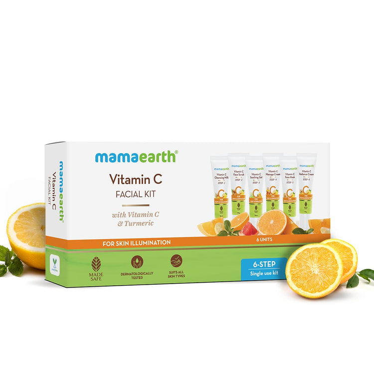 Mamaearth Vitamin C Facial Kit with Vitamin C & Turmeric for Skin Illumination - 60 g