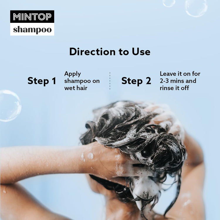 Mintop Shampoo for Hair Fall Control | Fortified with Procapil and Redensyl | Helps increase hair shine softness | Sulphate free | Helps strengthen hair roots 100 ml