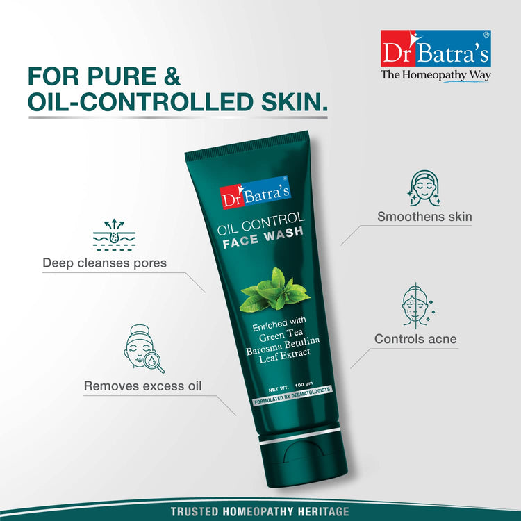 Dr Batra's Oil Control Face Wash Sulphate, Silicone & Soap Free (100g)