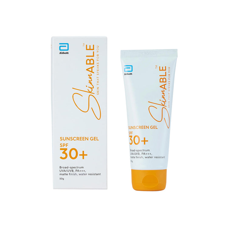 Abbott Skinnable Sunscreen Gel SPF 30+, UVA/UVB Protection, PA+++, Matte Finish, Non Whitening, Water Resistant, Non Comedogenic, sunscreen for oily,dry, combination,sensitive skin For Women & Men 50g