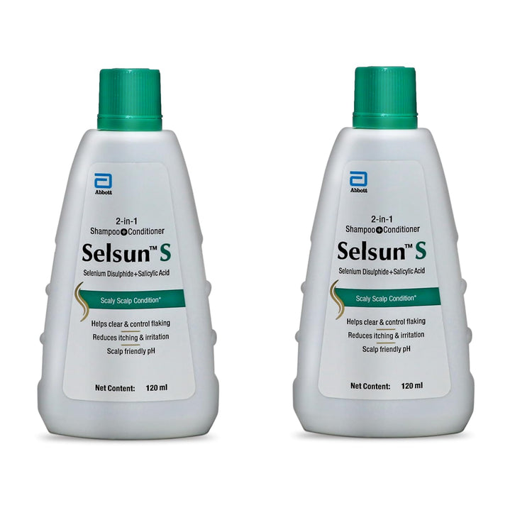 Selsun-S 2-in-1 Anti-Dandruff Shampoo + Conditioner 120ml (Pack of 2)