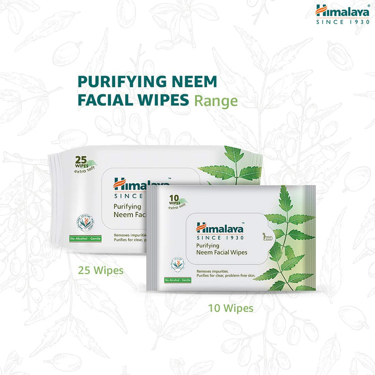 Himalaya Purifying Neem Facial Wipes, 25 Count (Pack Of 2)