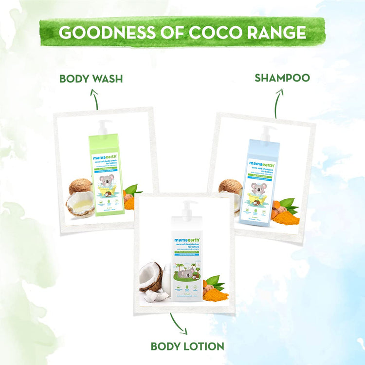 Mamaearth Coco Soft Body Lotion with Coconut Milk & Turmeric, for babies, for 24-Hour Moisturization - 400 ml