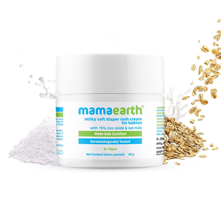 Mamaearth Milky Soft Diaper Rash Cream for Babies – 50g, White