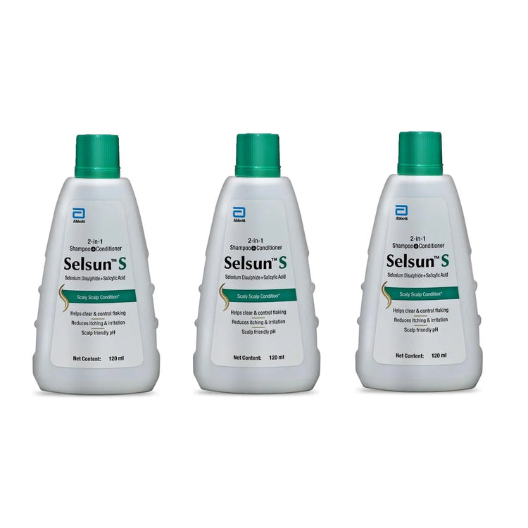 Selsun-S 2-in-1 Anti-Dandruff Shampoo + Conditioner 120ml (Pack of 3)