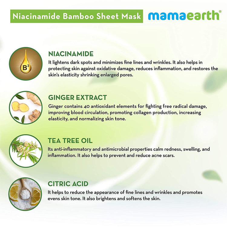 Mamaearth BT Niacinamide Bamboo Sheet Mask 25g