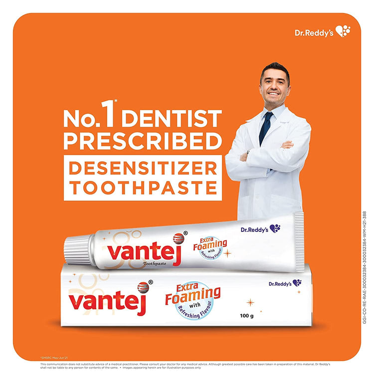 Vantej Tooth Sensitivity Toothpaste - 100g, White