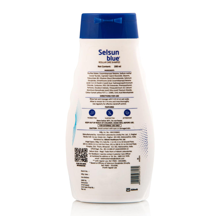 Selsun Blue Regular Care Shampoo, 200 ml, Helps Control Dandruff