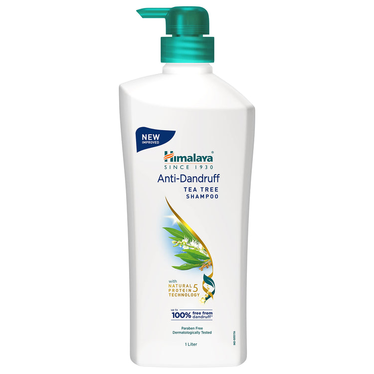 Himalaya Anti-Dandruff Tea Tree Shampoo, Removes up to 100% Dandruff, Soothes Scalp & Nourishes Hair, with Tea Tree oil and Aloe Vera, for men and women, 1000ml