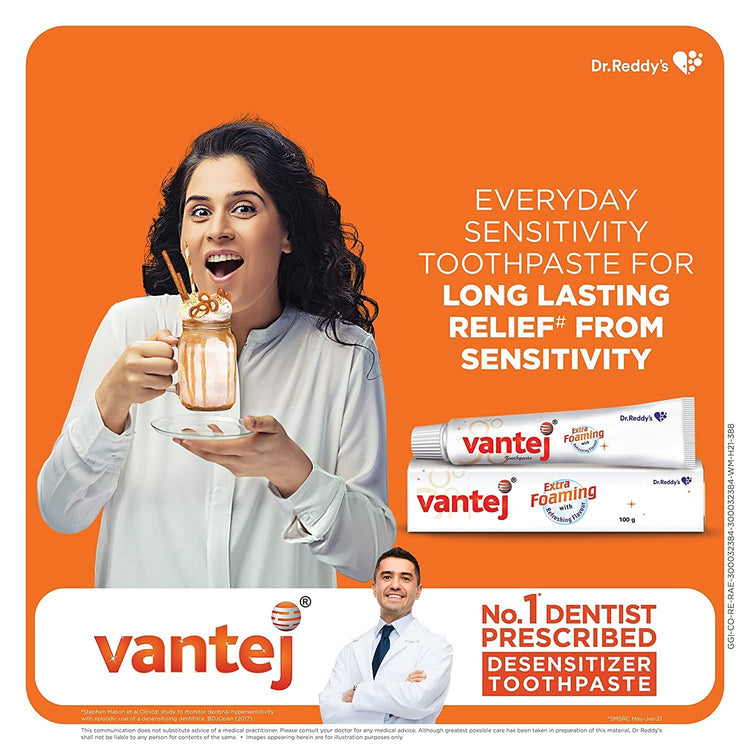 Vantej Tooth Sensitivity Toothpaste - 100g, White