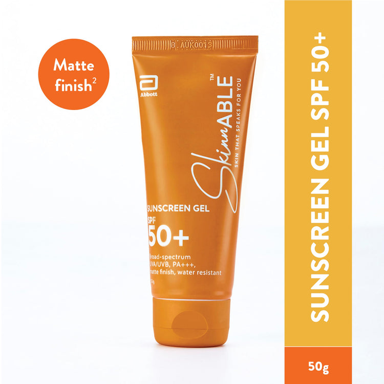 Skinnable Sunscreen For All Skin Type Gel Spf 50+,50 G|Abbott's Skincare|Broad Spectrum Uva,Uvb Protection,Pa+++|Matte Finish|Non Whitening|Water Resistant|Non Comedogenic|Paraben Free|For Women&Men