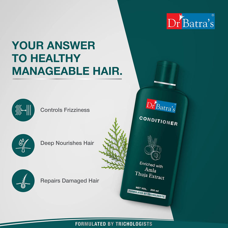 Dr Batra's Hair Conditioner, Composed with rarest & nature's best ingredients, Enriched with Garcinia Indica, Conditioner for frizz control, No harsh chemicals - 100 ml