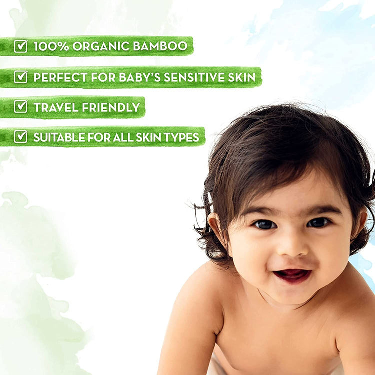 Organic Bamboo Based Baby Wipes - Pack of 3 (72x3)