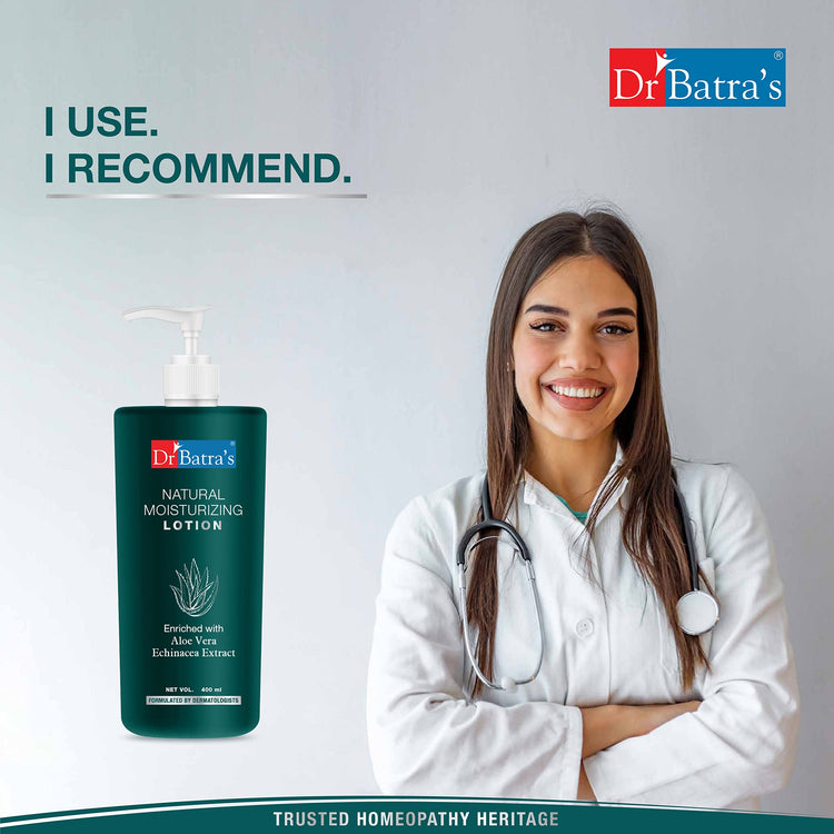 Dr Batra's Moisturized Lotion, Enriched with Aloe Vera & Echinacea, Shield against Dry Skin, Prevents from Skin Problems, SLS & Paraben free (400ml)