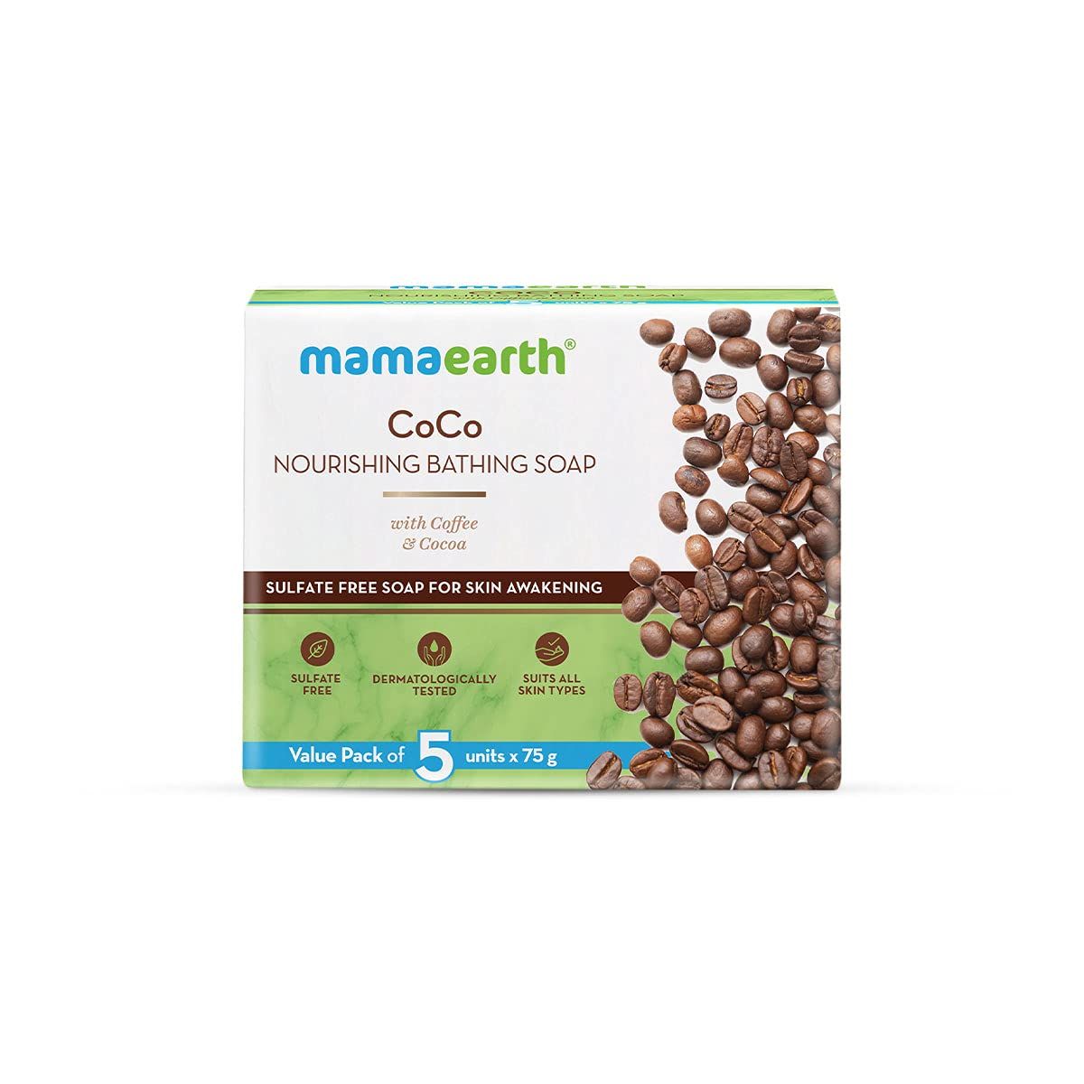 CoCo Nourishing Bathing Soap with Coffee and Cocoa - 5*75g
