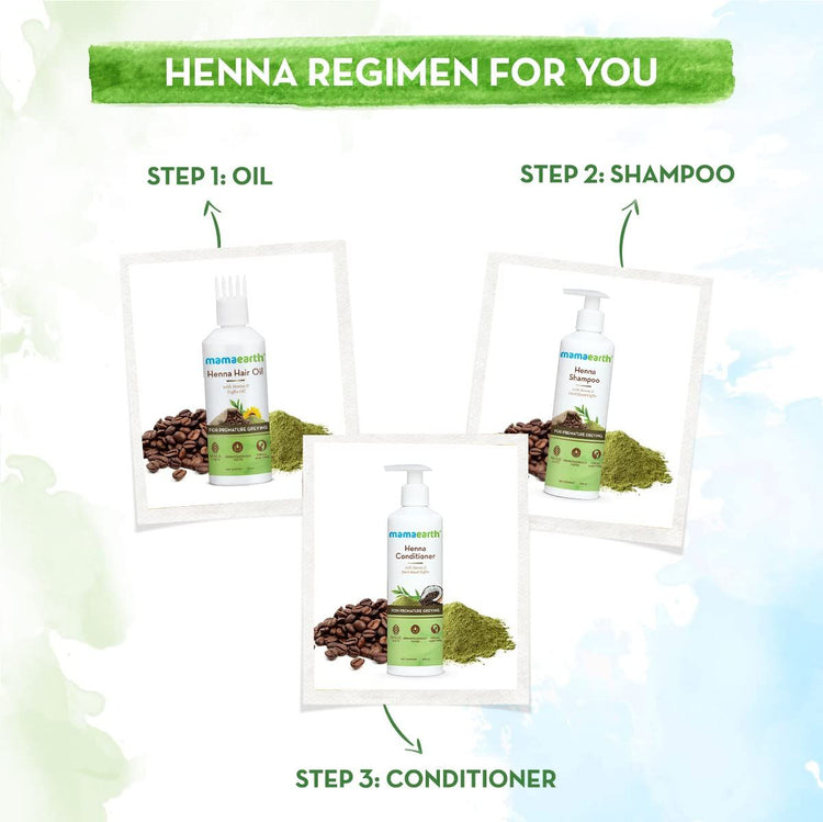 Henna Shampoo with Henna and Deep Roast Coffee for Premature Greying - 250 ml