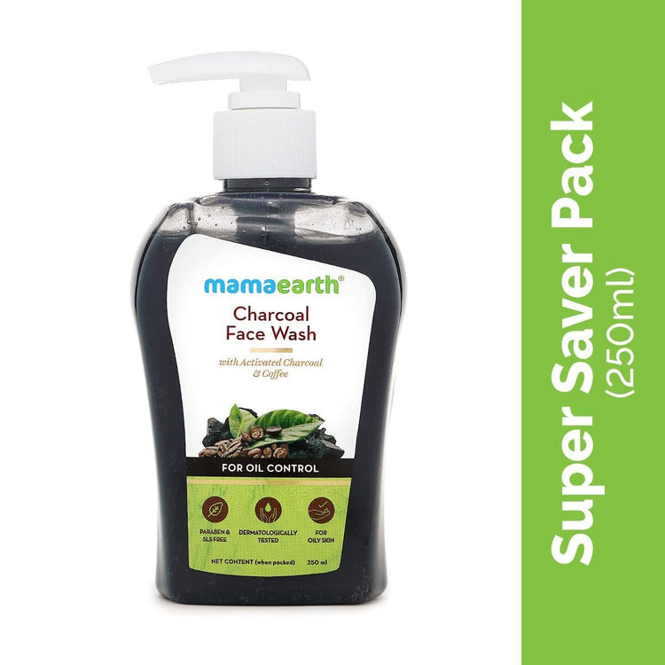 Charcoal Face Wash with Activated Charcoal and Coffee for Oil Control - 250ml