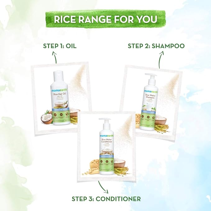 Rice Water Conditioner with Rice Water and Keratin for Damaged, Dry and Frizzy Hair - 250 ml