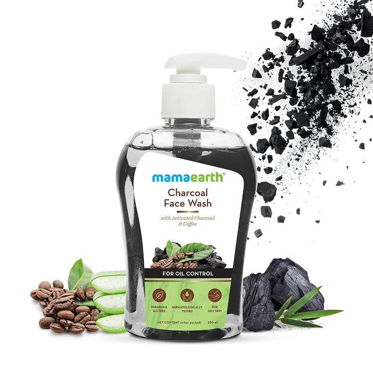 Charcoal Face Wash with Activated Charcoal and Coffee for Oil Control - 250ml