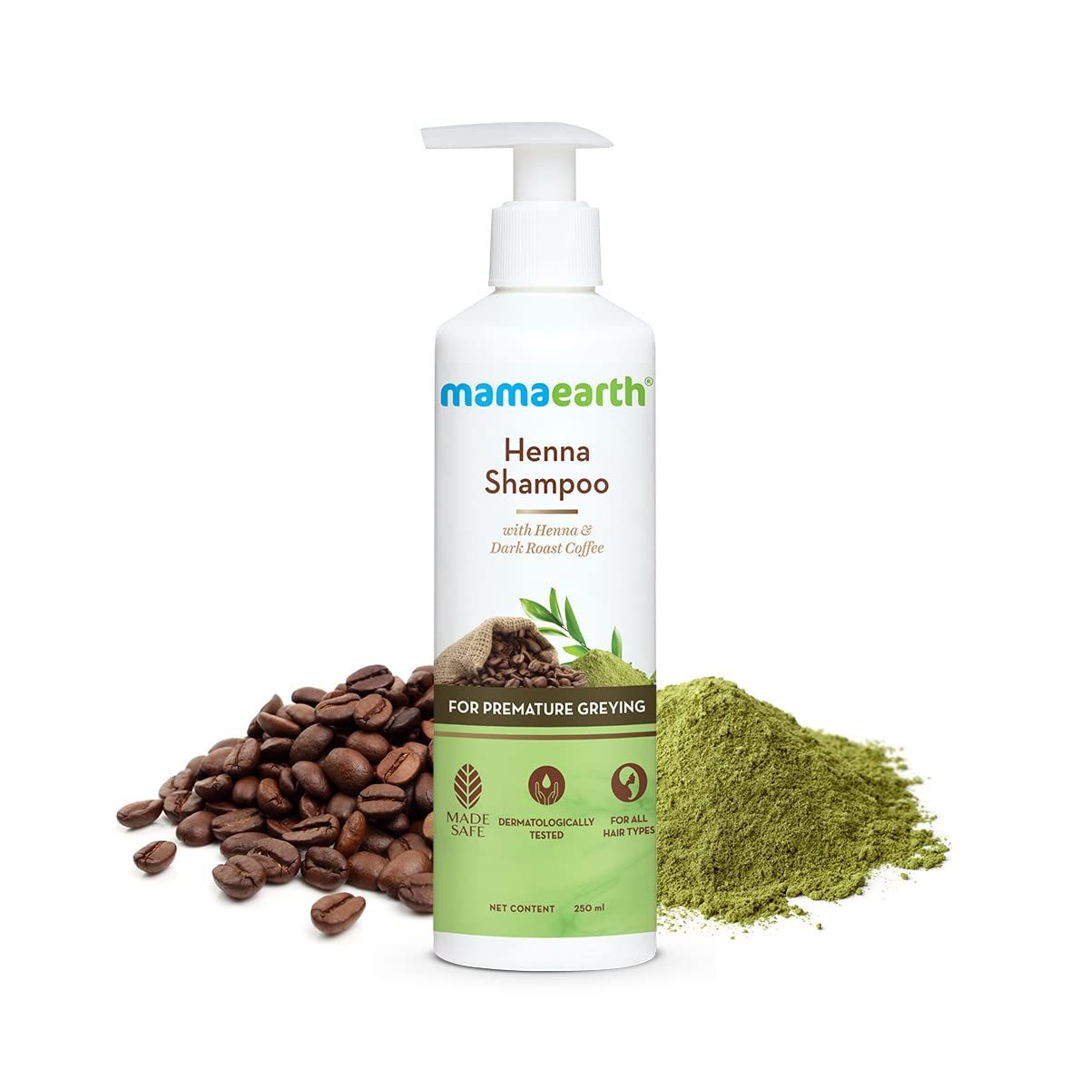 Henna Shampoo with Henna and Deep Roast Coffee for Premature Greying - 250 ml