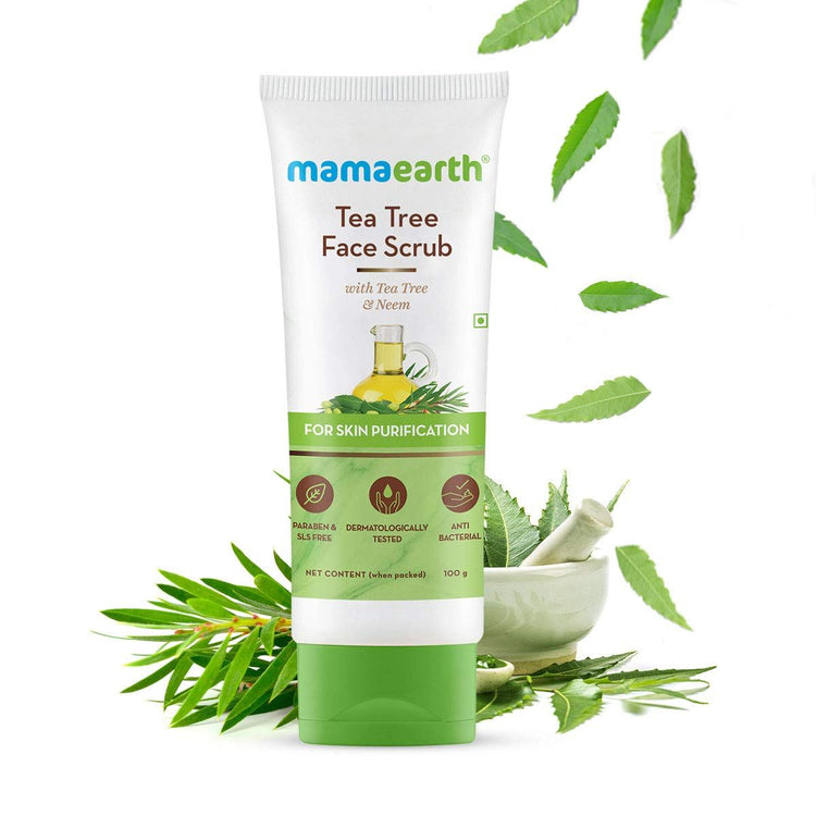 Tea Tree Face Scrub with Tea Tree and Neem for Skin Purification - 100g