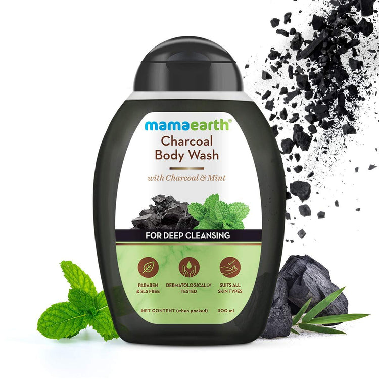 Charcoal Body Wash With Charcoal and Mint for Deep Cleansing - 300 ml