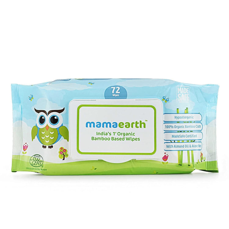 Organic Bamboo Based Baby Wipes - Pack of 3 (72x3)