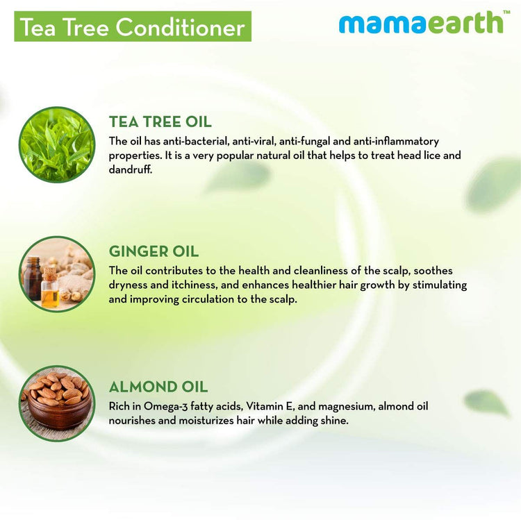 Tea Tree Conditioner with Tea Tree and Ginger Oil for Dandruff Free Hair 250ml