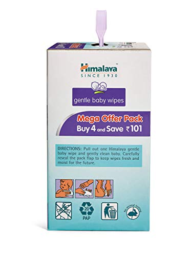 Himalaya Gentle Baby Wipes Mega Offer Pack (4N x 72's) Save Rs.101/-, White, Pack of 1