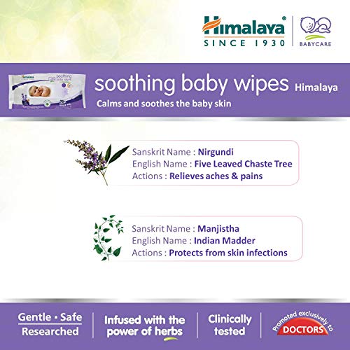 Himalaya Soothing Baby Wipes - (72 Pieces), White