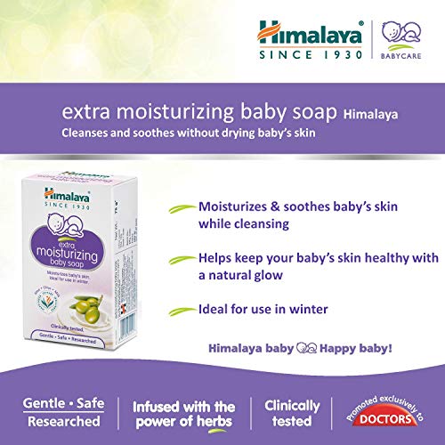 Himalaya Herbals Extra Moisturizing Baby Soap, 75g, White