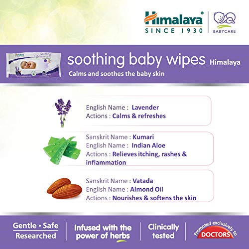 Himalaya Soothing Baby Wipes - (72 Pieces), White