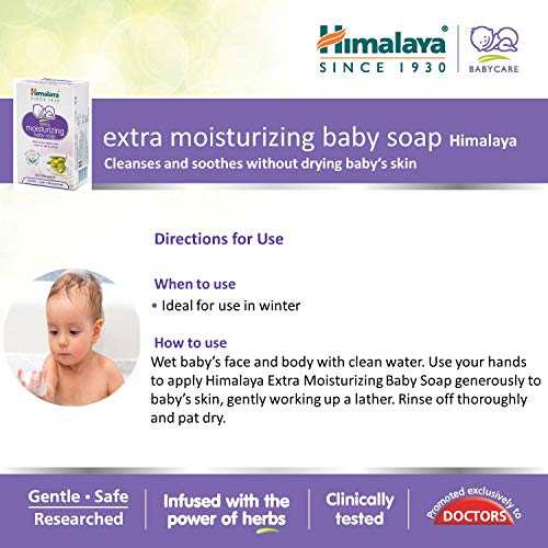 Himalaya Herbals Extra Moisturizing Baby Soap, 75g, White