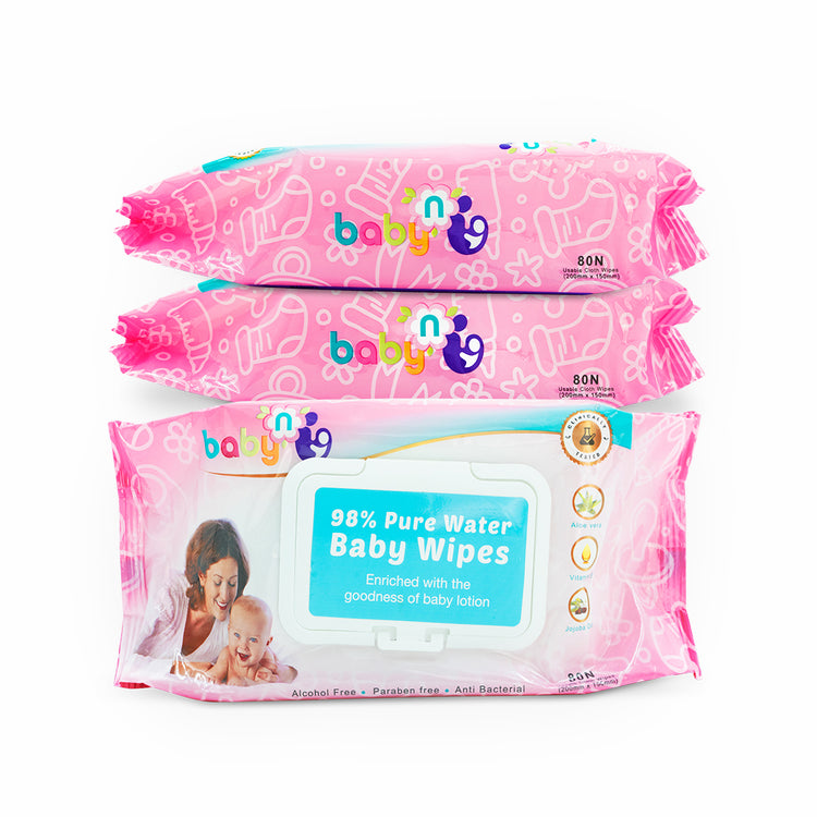 98% Pure Water Baby Wipes - Pack of 3